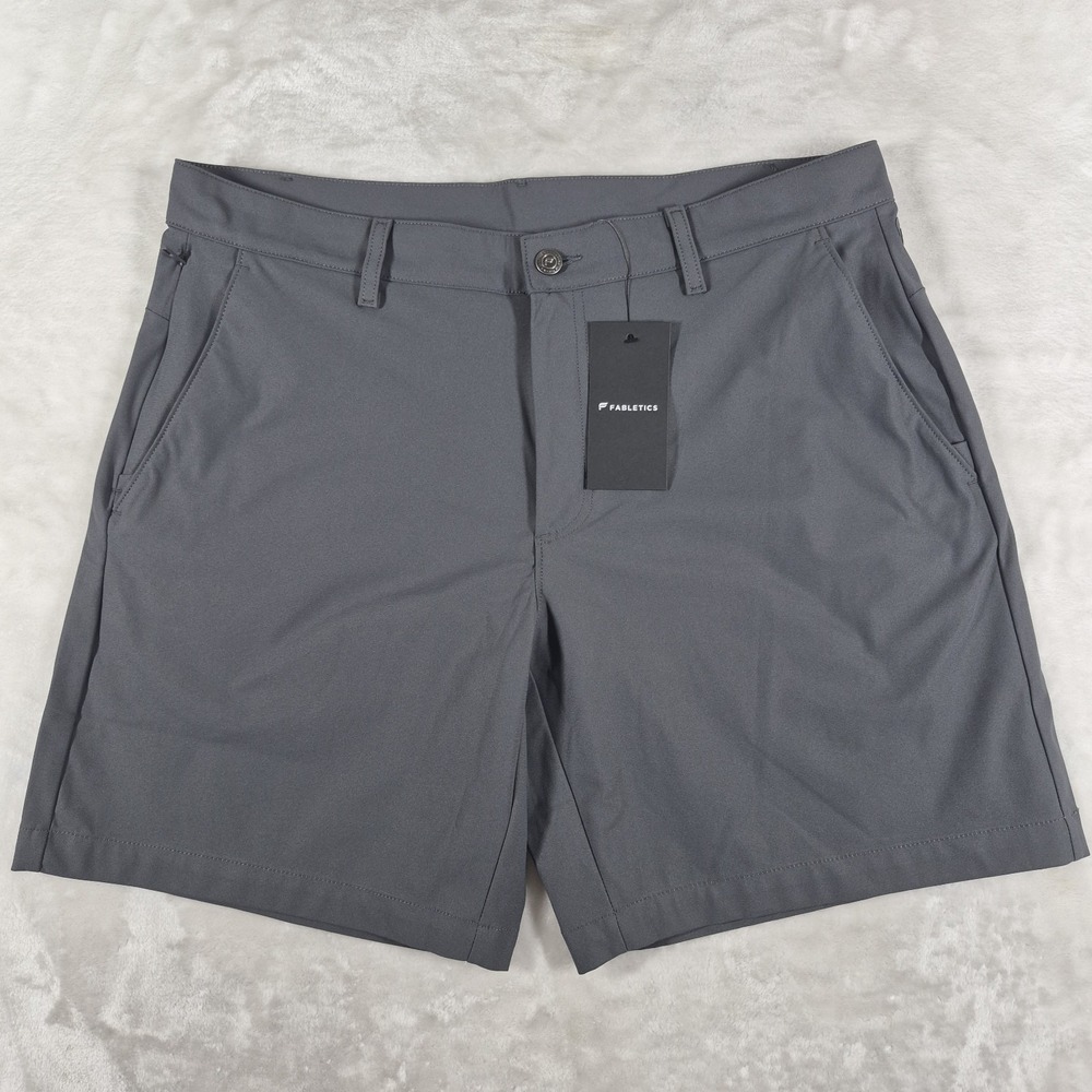 Fabletics The‎ Don Shorts Men's 36 Gray 8" Inseam Athletic Casual Comfort NWT